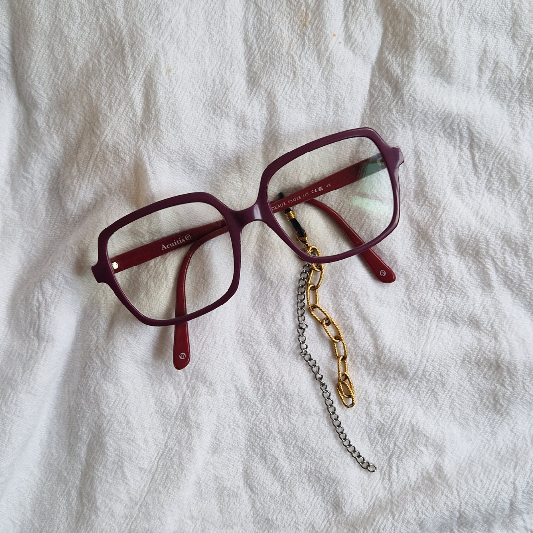 BIJOUNETTE – Bijou multifonction 3-en-1 pour lunettes, cheveux et pendentif en acier inoxydable