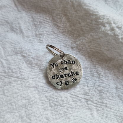 OUAF – Médaille pour chien personnalisable en aluminium gravée à la main